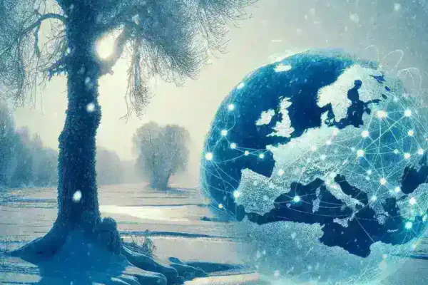 "Infografía sobre el riesgo de 'invierno cuántico' en Europa si no se coordina eficazmente, resaltando los desafíos y oportunidades en la investigación cuántica."